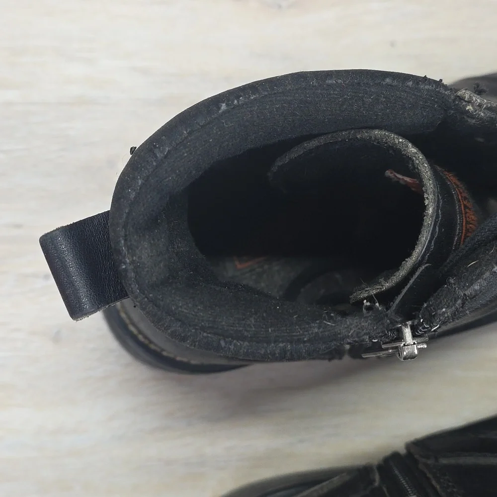 VNTG 90s/Y2K Harley-Davidson Women Leather Ankle LaceUp Riding Moto Boots SZ 10 - Picture 13 of 16